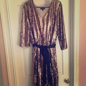 Rose gold sequin dress